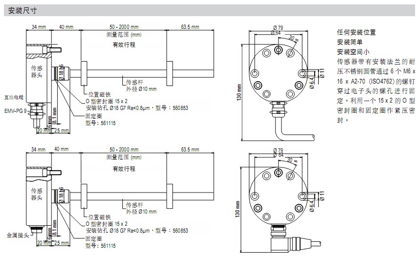 GB系列直線位移傳感器 GB系列直線位移傳感器